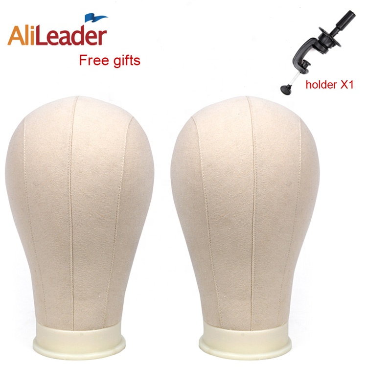 AliLeader 高品質 21-25 インチ ホワイト キャンバス ブロック ヘッド ウィッグ ディスプレイ スタンド ウィッグ作成用