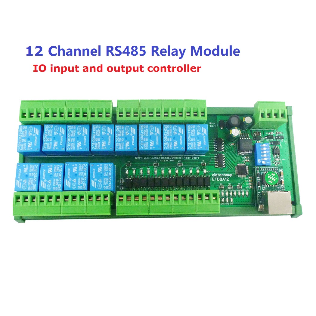 2 IN1 12Ch イーサネット/RS485 リレーモジュール Modbus RTU TCP/IP UART ネットワークコントローラスイッチボード PLC PTZ カメラモーター LED
