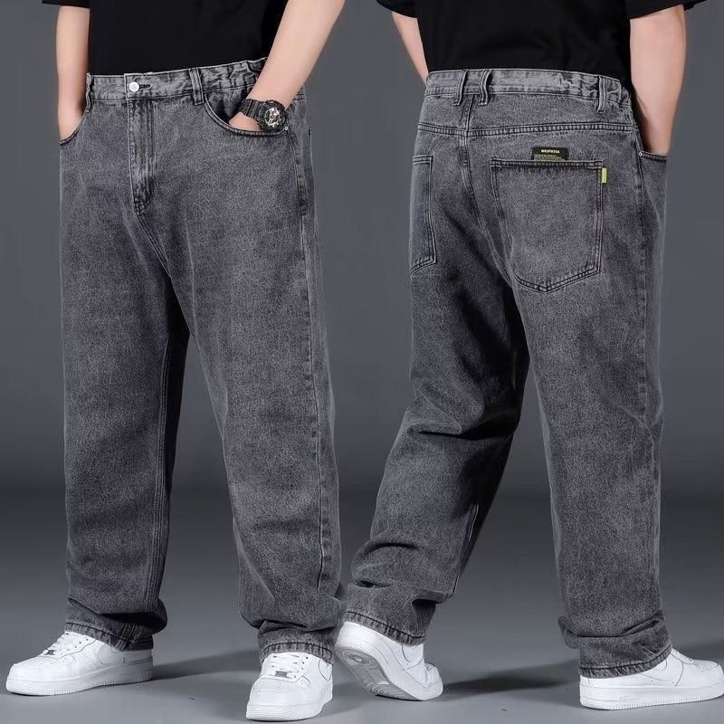 オーバーサイズジーンズ男性用ジーンズパンツデニムパンツメンズジーンズビッグサイズだぶだぶ Y2k メンズカーゴブラック新ワイドレッグズボン