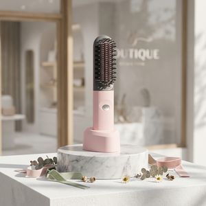 ワイヤレスヘアブラシ・急速加熱・ポータブルストレートナー。日常のアウトドアでのパーソナルケアに最適です。