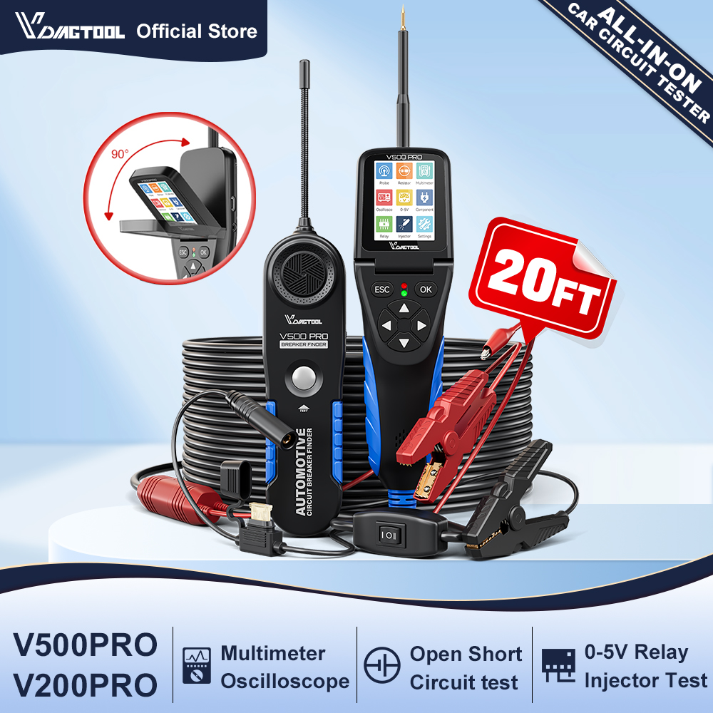 VDIAGTOOL V500PRO V200PRO 車の電源回路プローブテスターキット 9V-30V 車の回路テスター電気診断ブレーカーファインダー