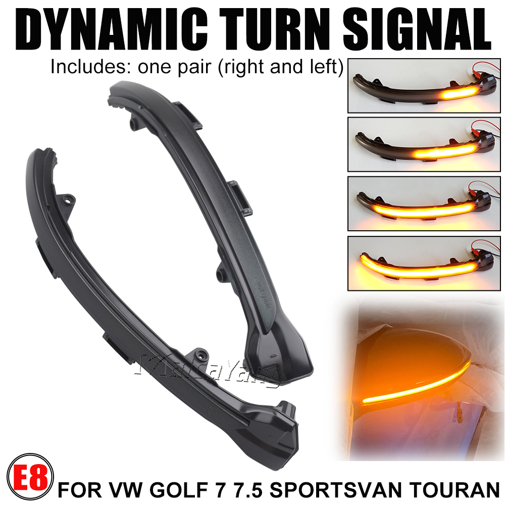 Dynamic LED Turn Signal Light Sequential Rearview Mirror Flashing For VW Volkswagen Golf 7 Jetta MK7 VII MK7 Golf 7.5 Touran