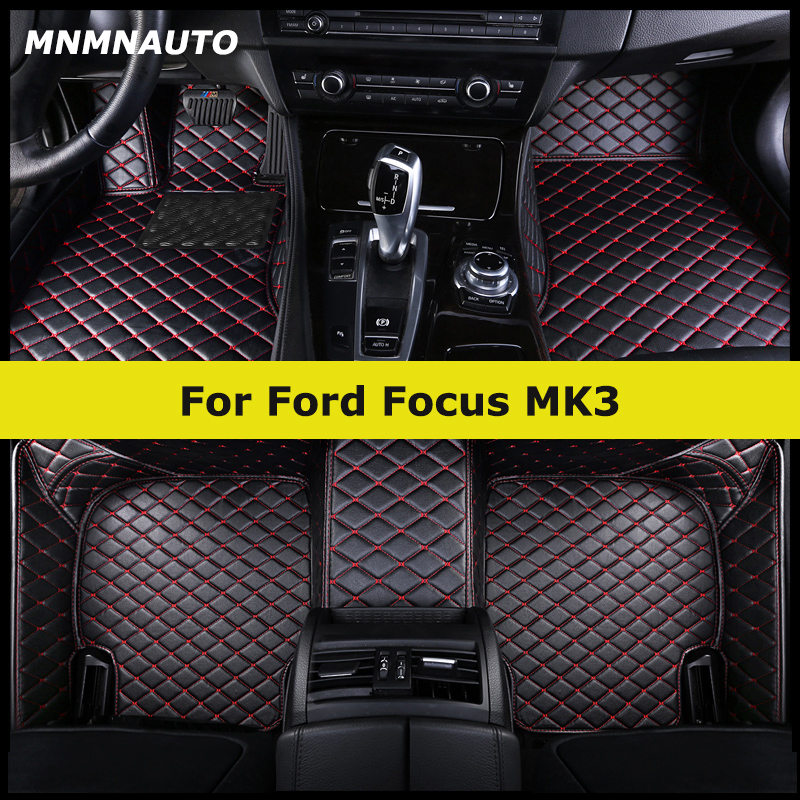 MNMNAUTO カスタム車のフロアマットフォードフォーカス MK3 2012-2018 自動車カーペットフットコシュ Accessorie
