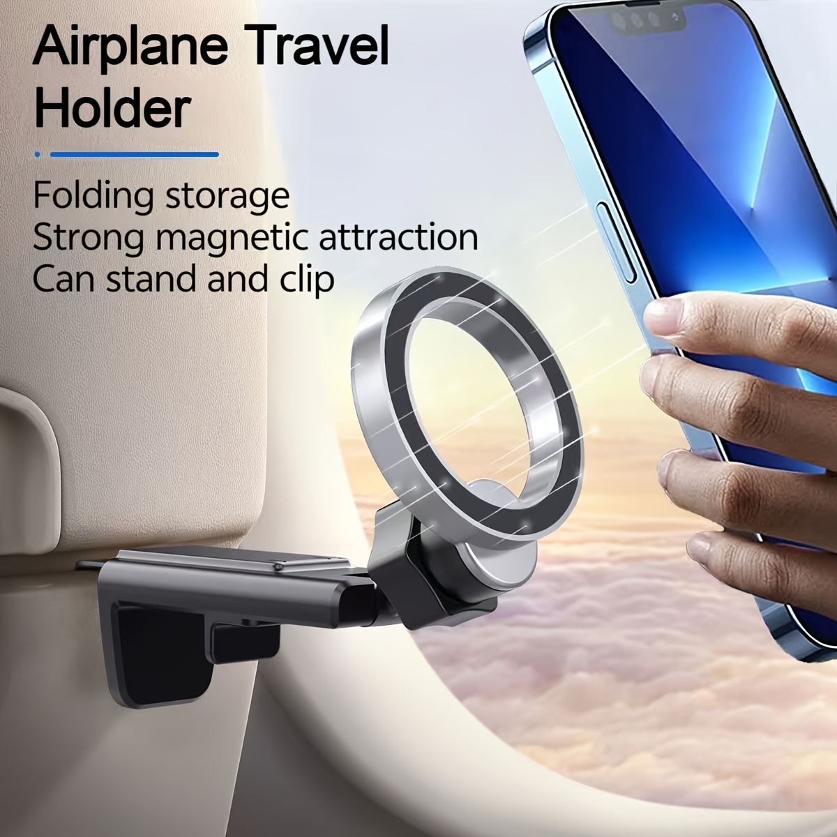 磁気携帯電話ホルダー飛行機旅行必需品電話ホルダーデスクトップ携帯電話ホルダートレイテーブルユニバーサル電話ホルダー