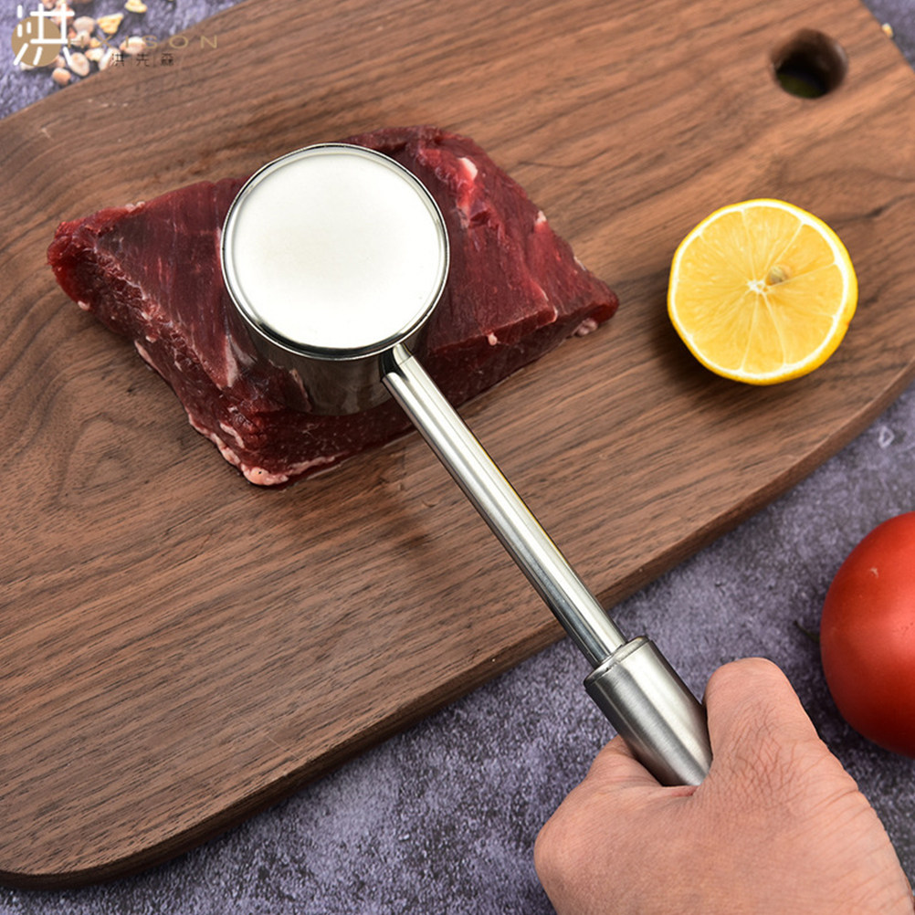 ステンレス鋼のミートテンダライザーハンマー 両面ヘッド付き ステーキ、牛肉、鶏肉、子牛肉を柔らかくするキッチンミートパウンダーツール用