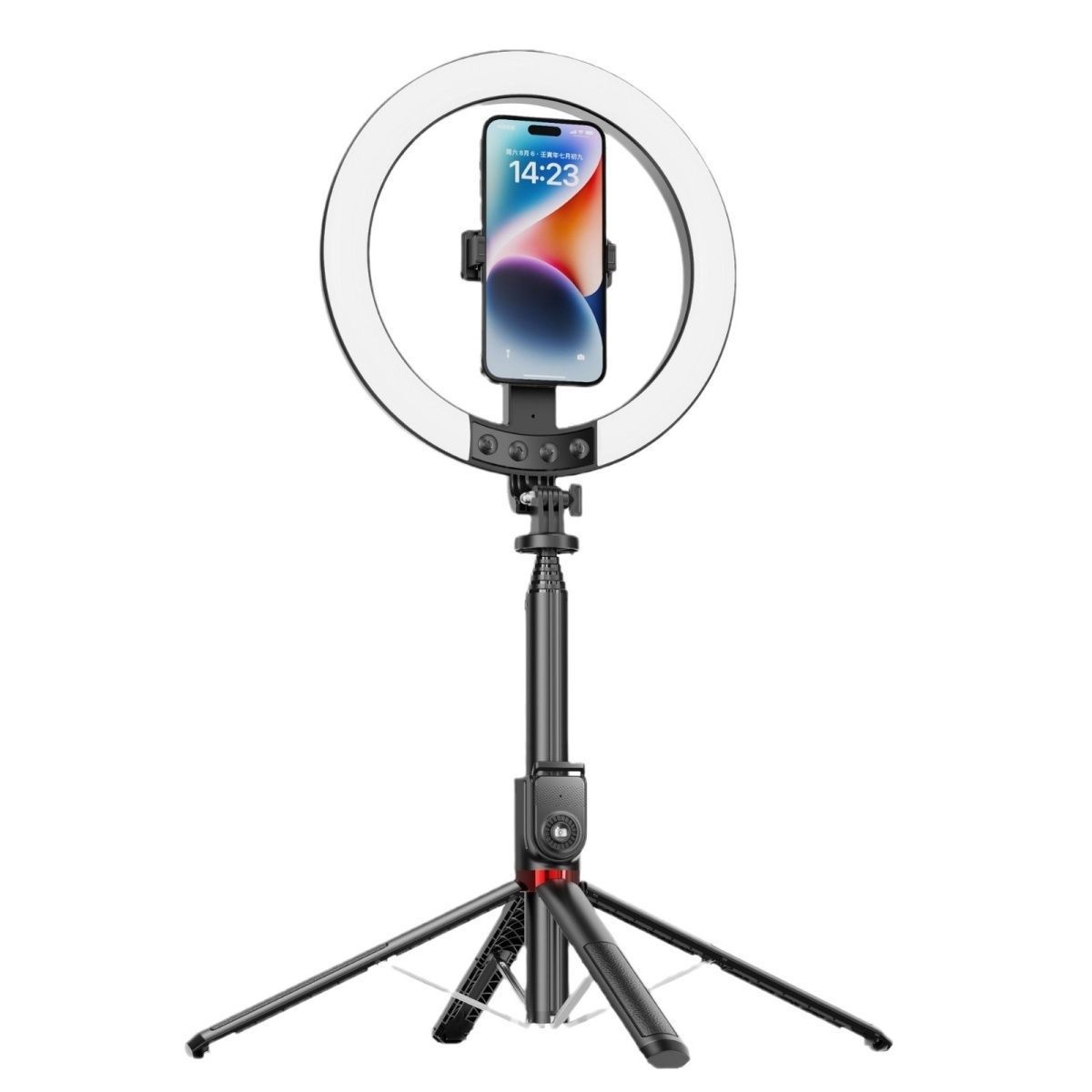 新しい拡張 2.3 メートル美容補助光 selfie スティックブラケット 10 インチラウンド補助光屋外ライブブロードキャストブラケット