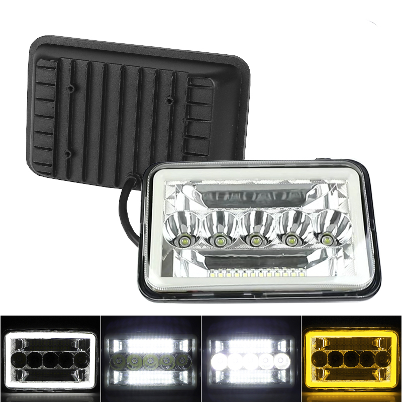 H4651 LED ヘッドライト 4 × 6 インチハローワークランプポンティアックファイアバード/グランプリ/フォードマスタングトラック車ランプ H4652 H4656 H4666 H654