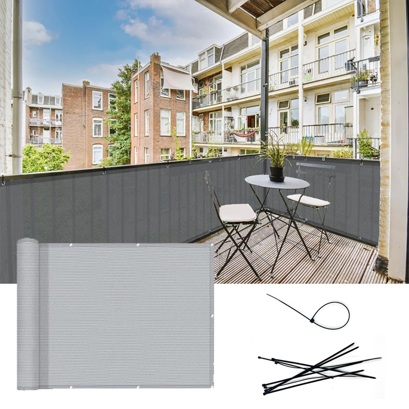 220gsm グレー HDPE バルコニープライバシースクリーンフェンスフロントガラスカバー生地シェードネット UV 保護パティオ裏庭ポーチ手すり