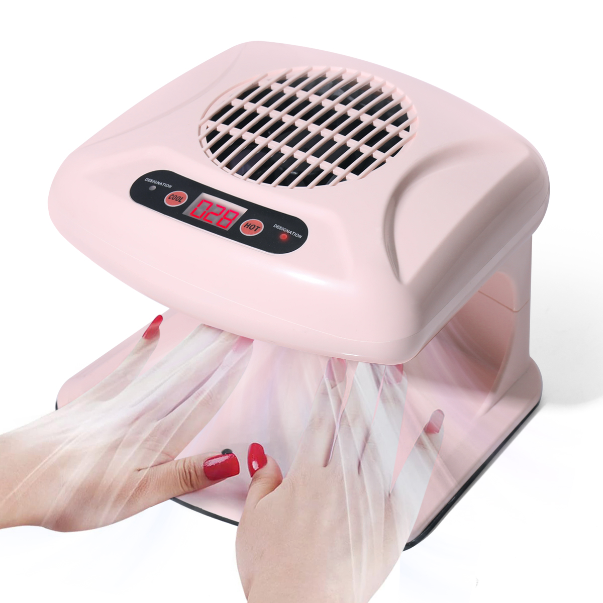 LINMANDA エアーネイルアートドライヤー 自動センサー付き 300W タイミング 温冷風エアーネイルファンブロードライヤー 手と足用