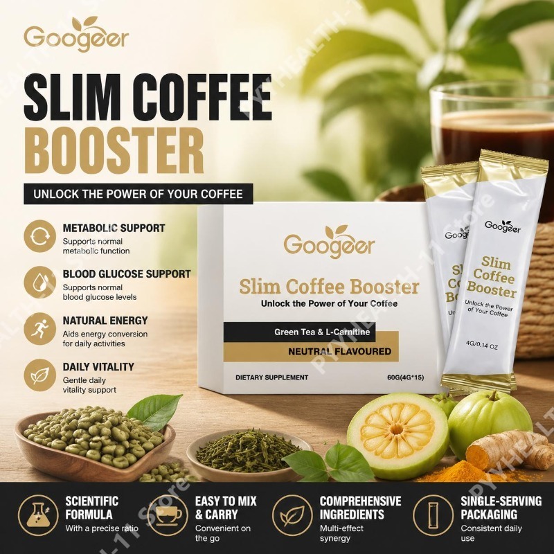 Googeer グリーンコーヒー豆エキスパウダー、ガルシニアカンボジアとイヌリンを配合し、代謝サポートエネルギー変換用 15 パケット