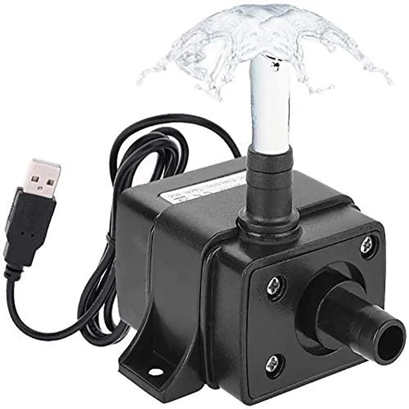 ミニスーパーサイレントウォーターポンプブラシレス 120L/H DC 水族館の水槽噴水 USB プラグ水中循環水ポンプ