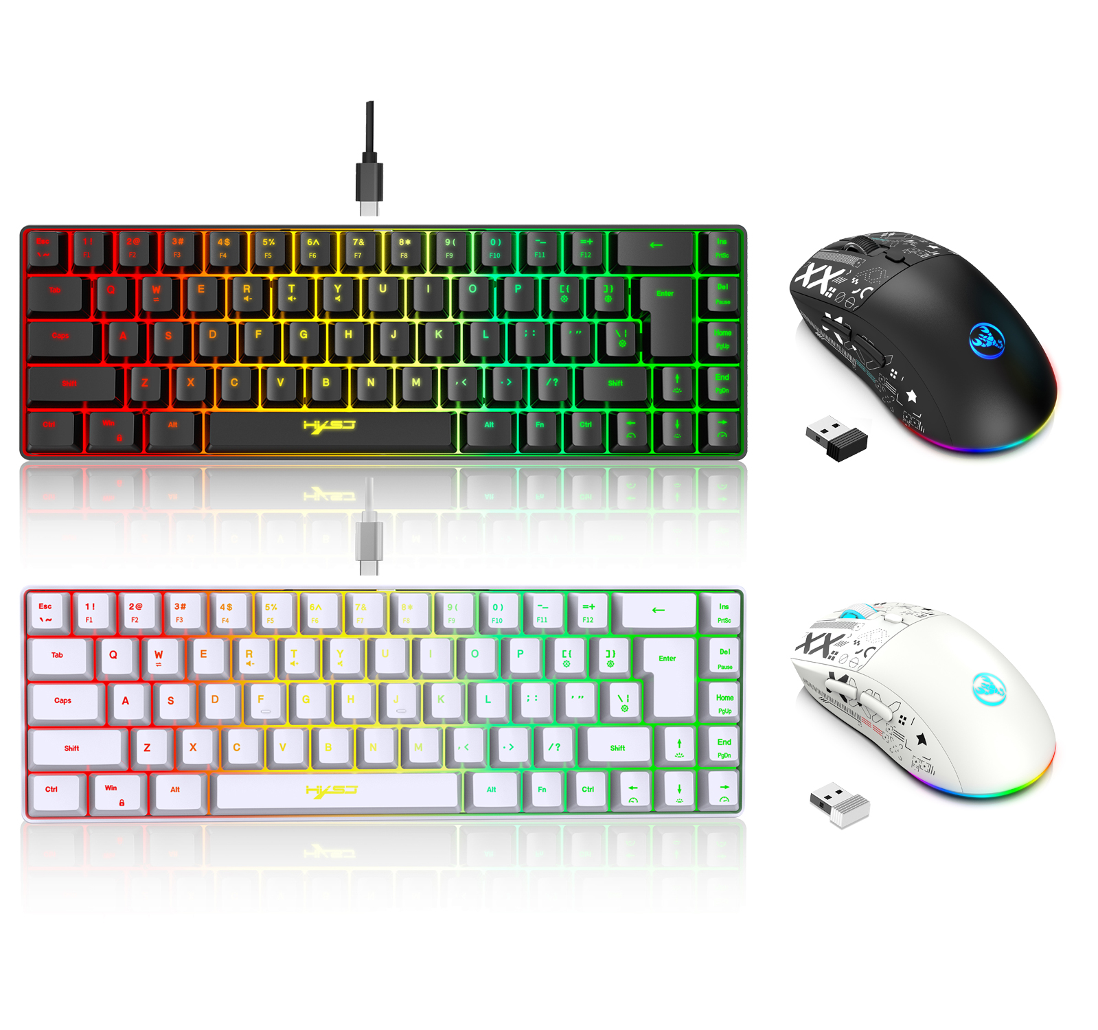 60% ゲーミングキーボードとマウスコンボセットゲーマーホワイトキーボードコンボコンピュータ有線キーボードマウスオフィス teclado ラップトップ pc 用