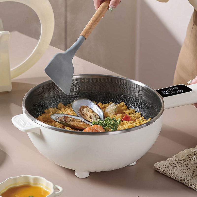 4.5L スマート電気フライパン多機能電気炊飯器ノンスティックフライパン大容量電気鍋 1 〜 4 人