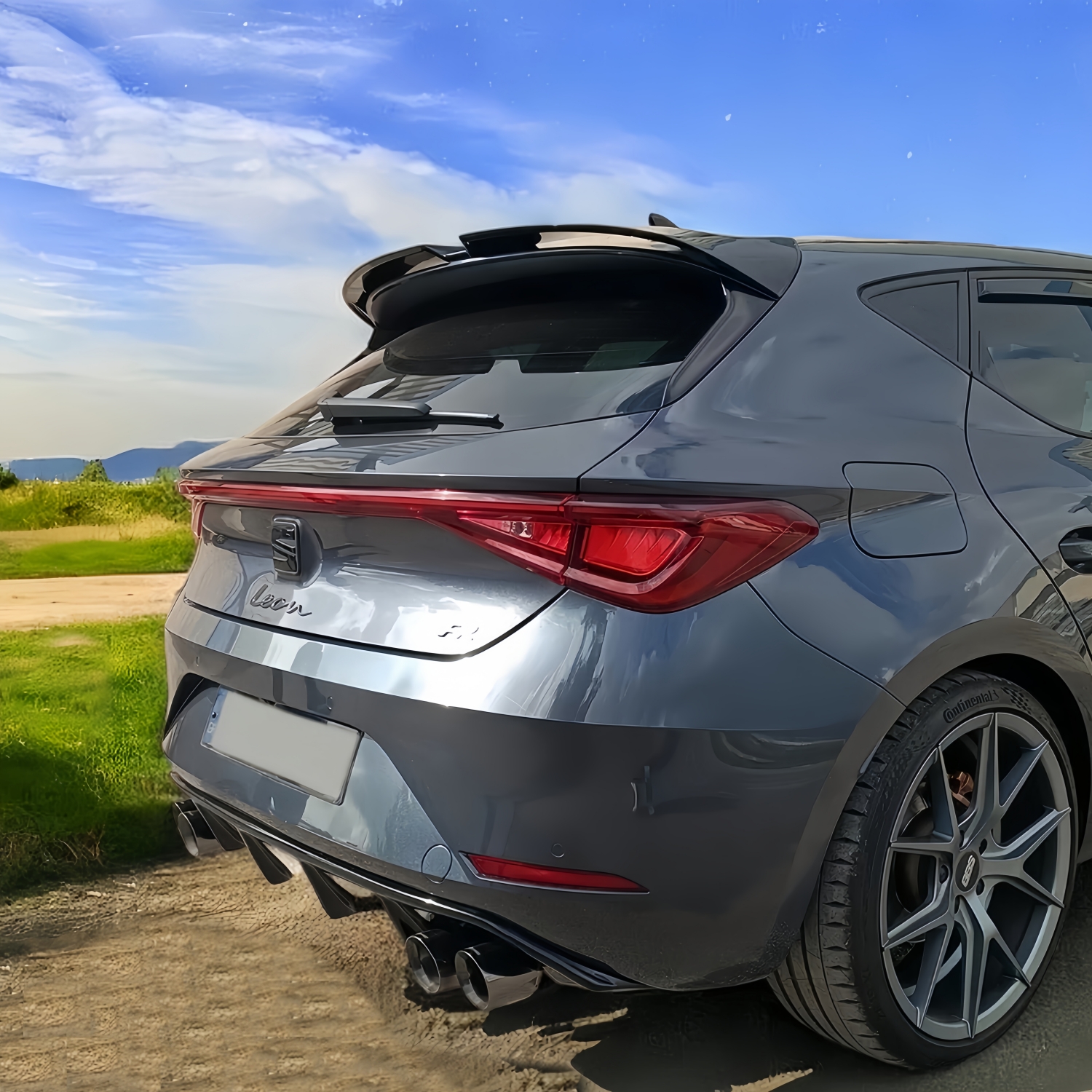 Oettinger Style Gloss Black Rear Roof Spoiler Wings For Seat Leon Fr Mk4/Cupra Leon MK1 Hatchback 2020-2026 Tuning Spoiler Caps