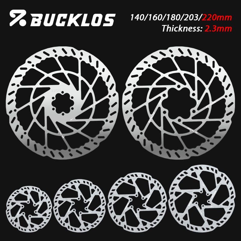 BUCKLOS E-バイクディスクブレーキローター 220 ミリメートル 140 ミリメートル 160 ミリメートル 180 ミリメートル 203 ミリメートル MTB ブレーキローター 2.3 ミリメートル耐久性のある 6 ボルト自転車ディスクブレーキローター