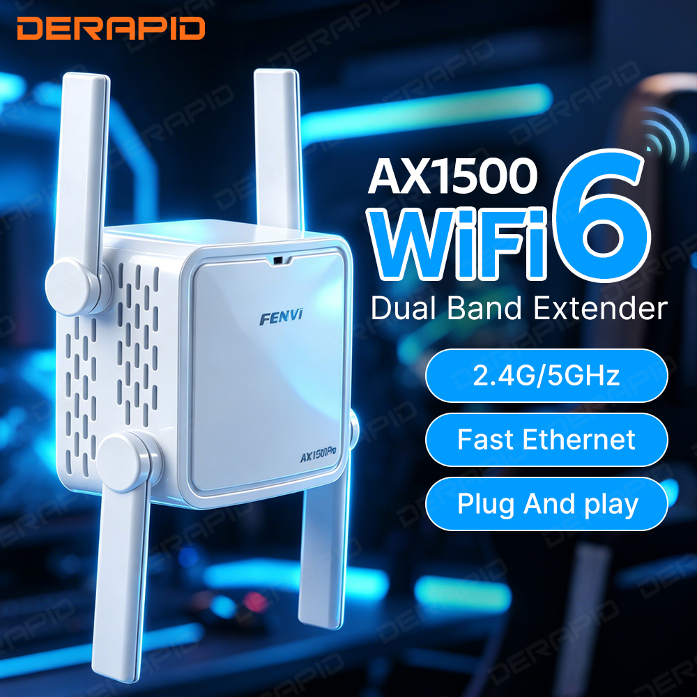 WiFi 6 リピーター AX1500Mbps デュアルバンド 2.4GHz 5GHz ワイヤレスレンジエクステンダー信号ブースター EU US プラグホームオフィスアンプ