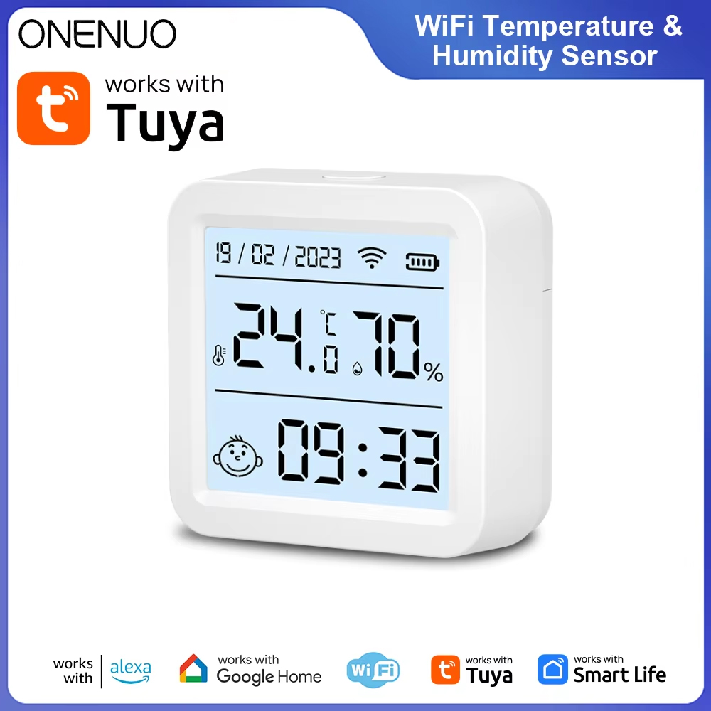Tuya スマート WIFI 温度と湿度センサー 湿度計 温度計 LCD ディスプレイ付き 屋内サポート Alexa Google アシスタント
