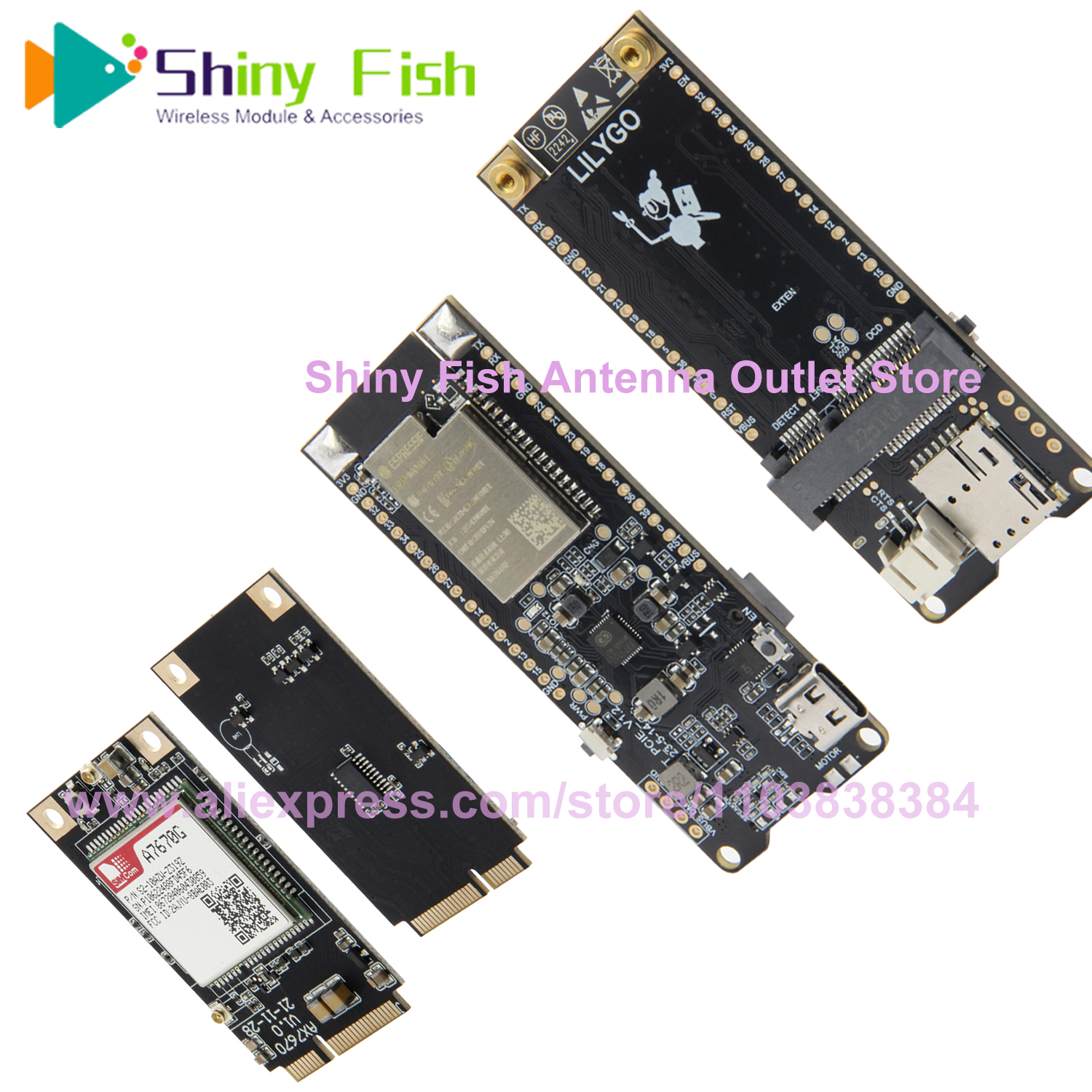 LILYGO ESP32 T-PCIE PMU 2G 3G NB-IOT 4G CAT4 CAT1 GPS モジュール SIM7080G SIM7070G SIM868 SIM7020G A7608E A7608SA A7670E A7670G