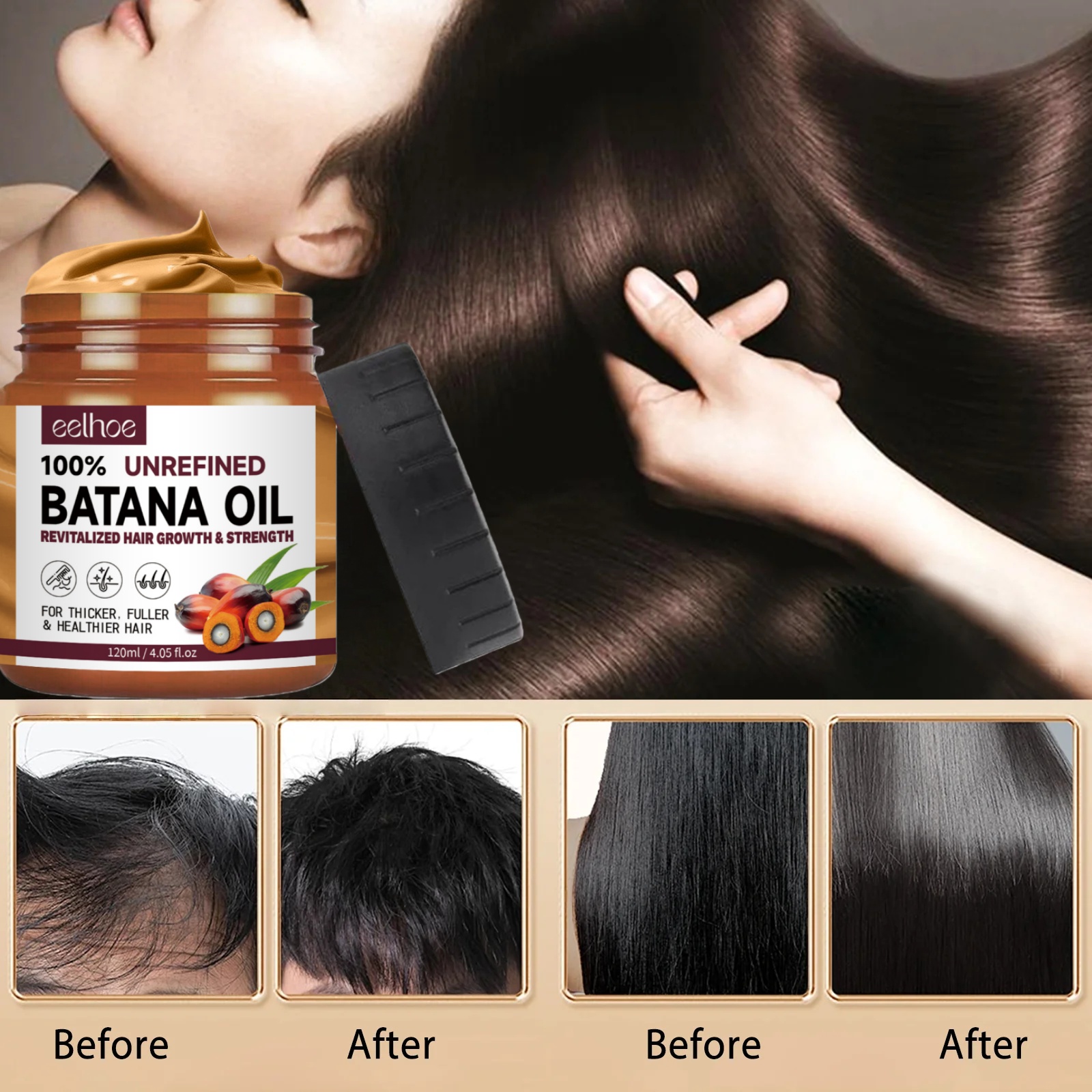 Batana オイルヘアコンディショナースムージングシャインソフトヘアセラムヘアケアスムーズな水分補給修復ダメージ縮れたドライヘアトリートメント
