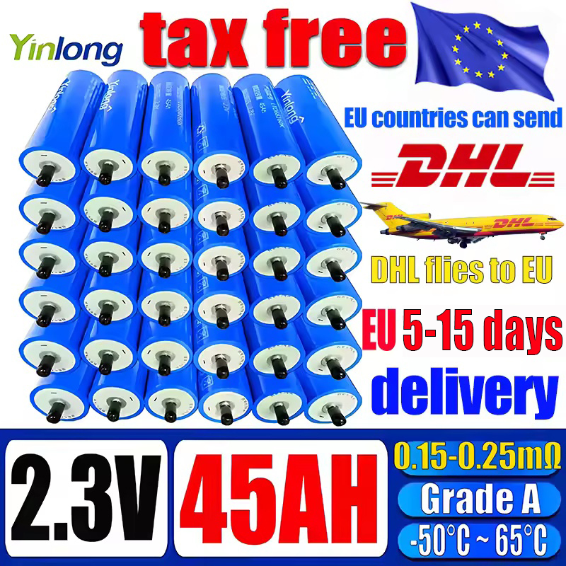 100% yinglong 2.3v 45ah チタン酸リチウム lto バッテリー 66160k グレード A DIY 12V 24V 48V 電気ボートソーラースピーカー車の電源バッテリー