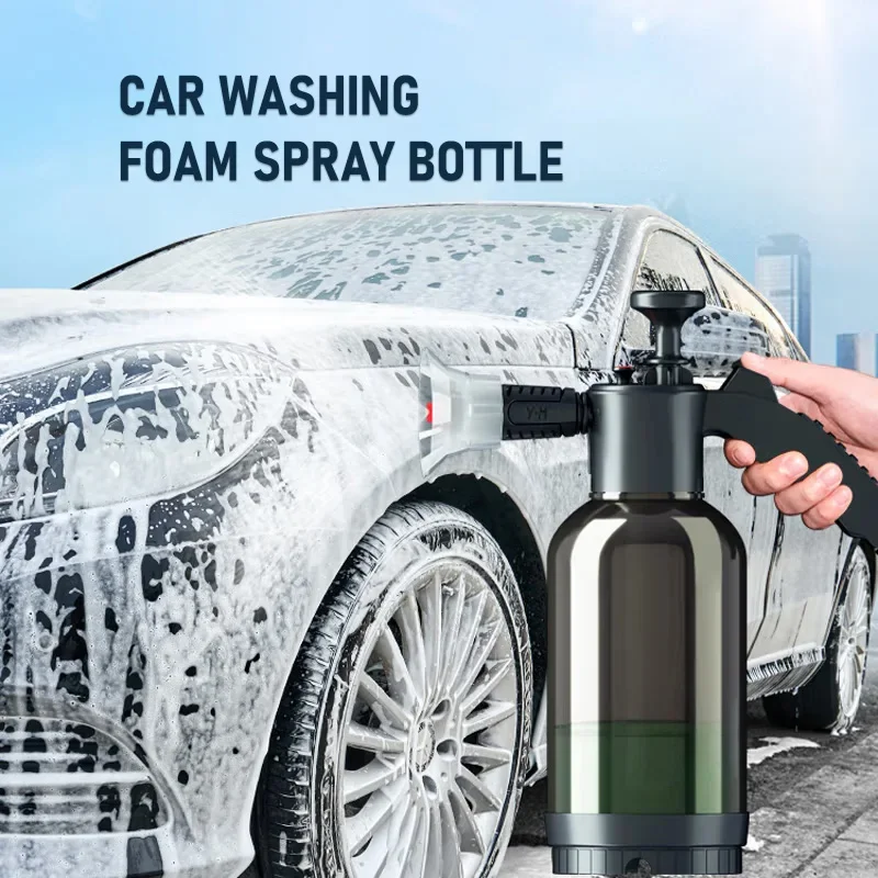 泡噴霧器車用ハンドヘルド 2L ハンドポンプ高圧透明泡タイプ洗浄スプレーボトル自動車洗浄クリーニングツール