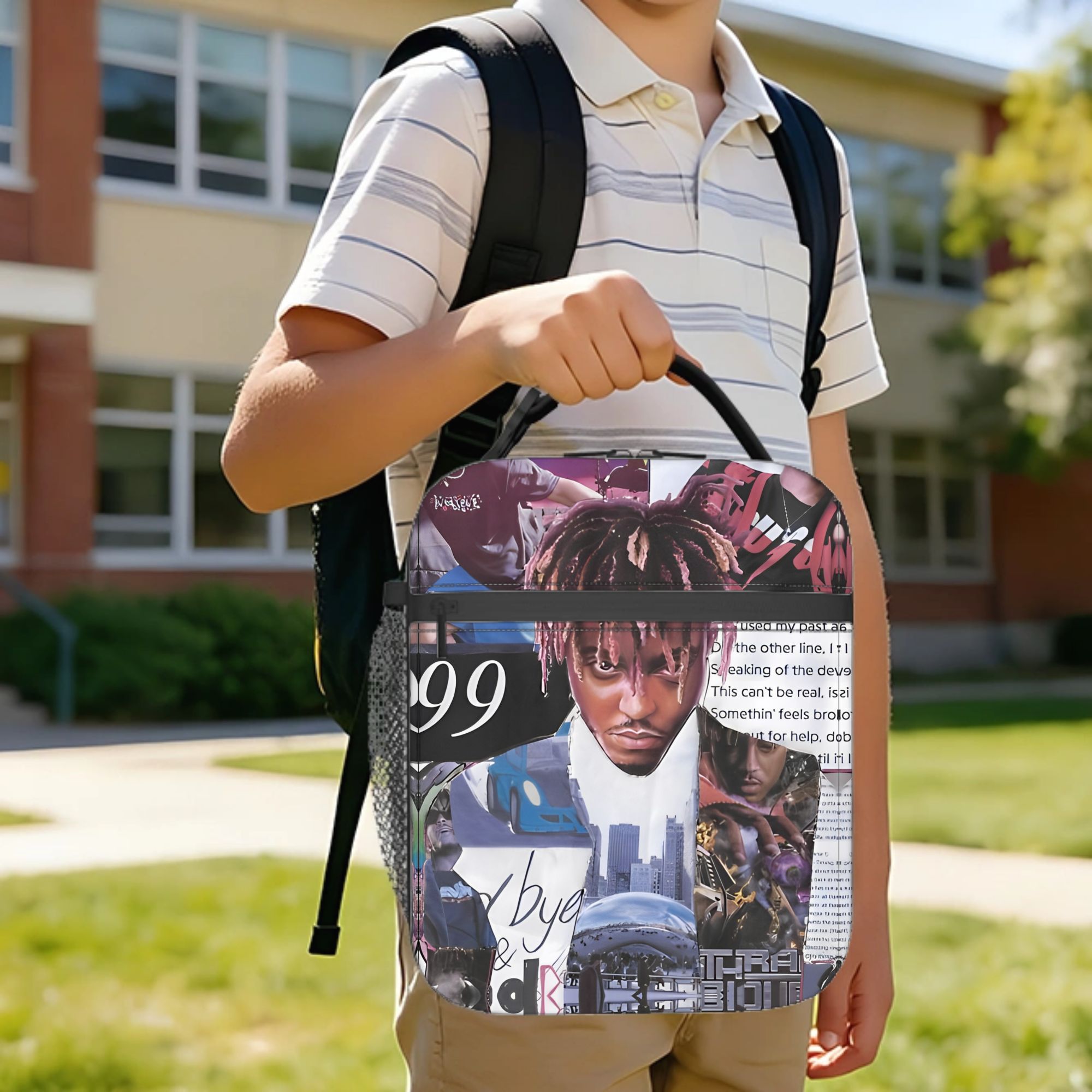 Juice Music Wrld 断熱ランチバッグ クーラーバッグ 再利用可能 ランチコンテナ ポータブル トート ランチボックス ガール ボーイ オフィス アウトドア