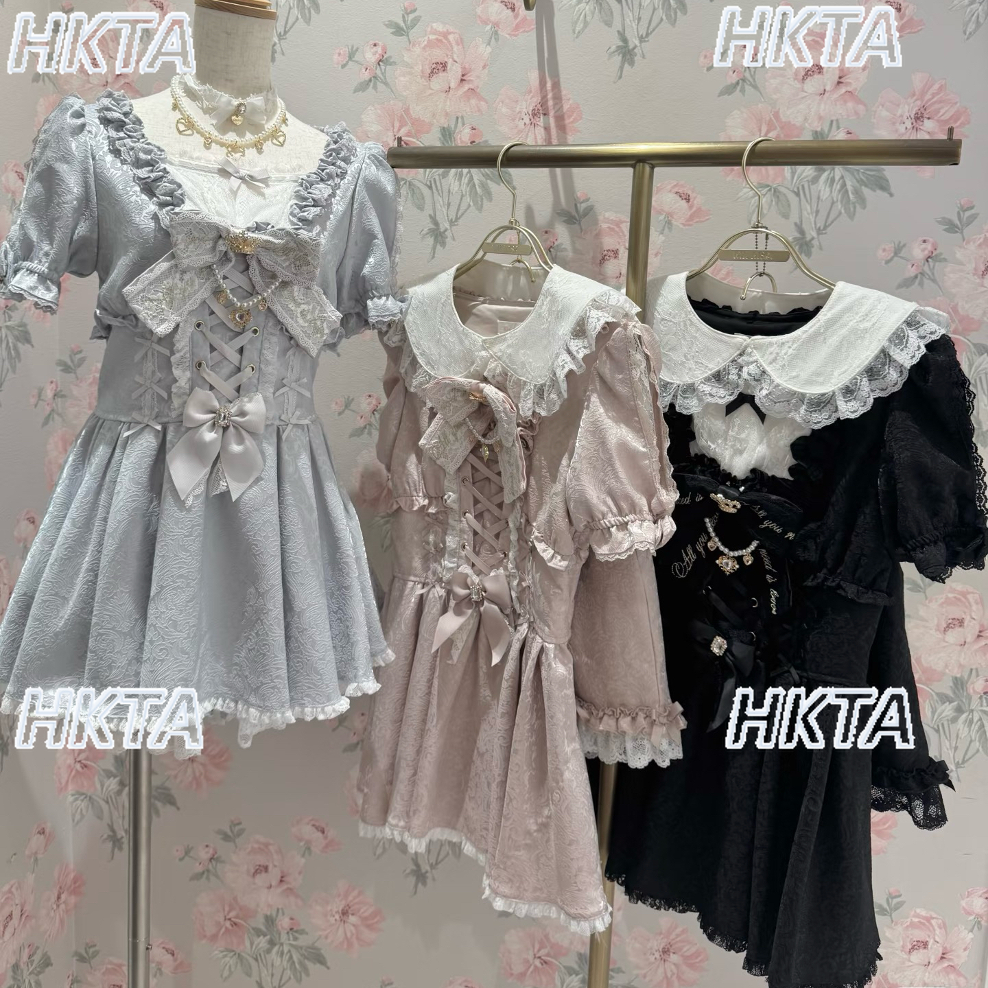 Japanese Liz Dress Outfit 2026 Spring New High Waist Slim Doll Collar Sweet Bow Printed Dress Shorts Set Girls Lolita Dresses