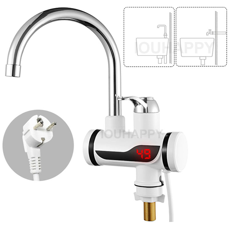 インスタント電気温水器温度表示給湯キッチンホット 3000 ワット給湯器 LED EU プラグキッチン蛇口
