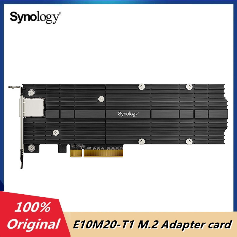 Synology E10M20-T1 10Gb イーサネットおよび M.2 アダプター カード ネットワーク アダプター PCIe 3.0 x8 RJ-45; 1 ポート インターフェイス カード/アダプター PCIe