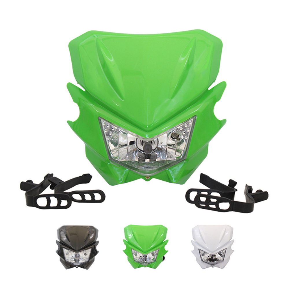 オフロードオートバイ LED ヘッドライト Kawasaki KLX125 KLX150 KLX300R KLX110 KX450F KX250F KDX200 修正されたゴーストフェイスヘッドライト