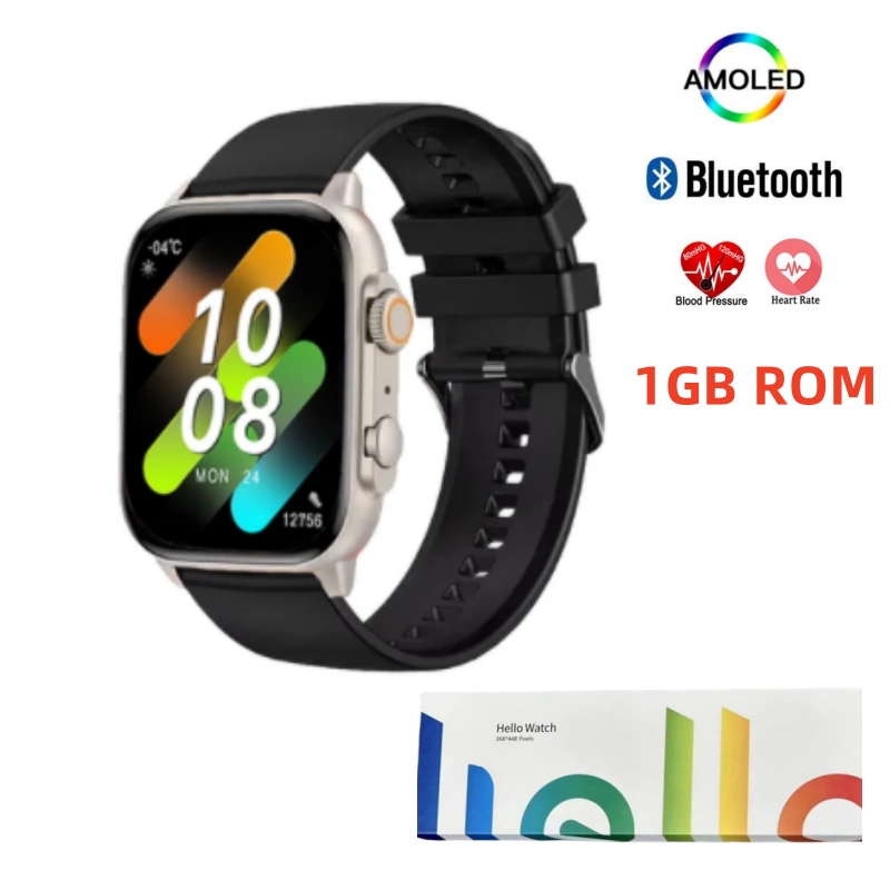 Hello Watch 3 Plus スマートウォッチ AMOLED NFC コンパス常時表示ローカル音楽 Bluetooth 通話 49 ミリメートル男性女性スマートウォッチ