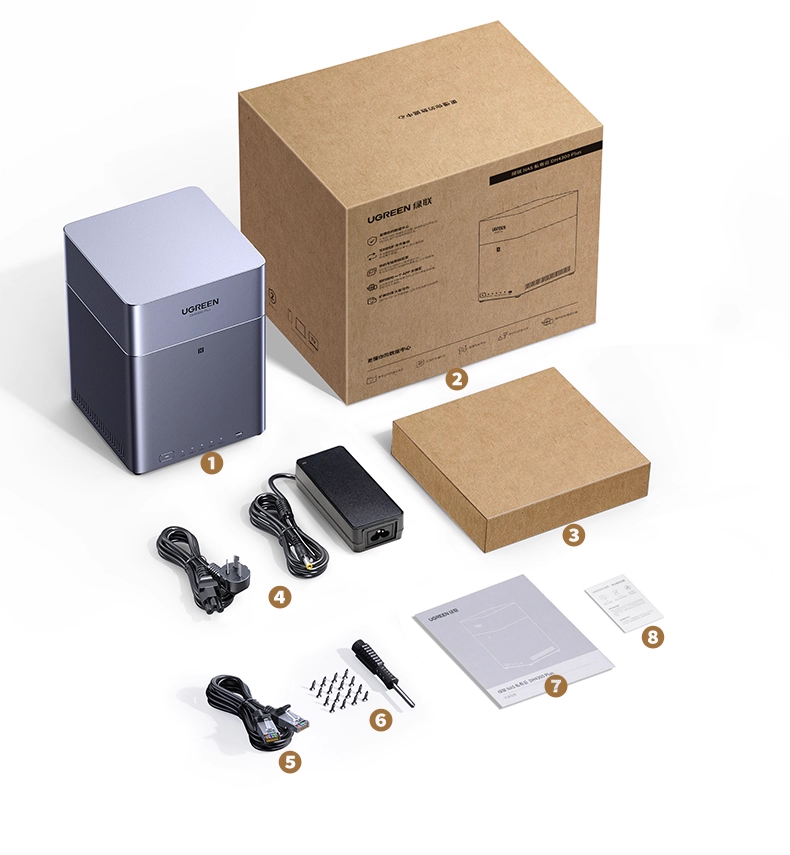UGREEN NAS DH4300 Plus 4 ベイ デスクトップ NAS サポート容量最大 120TB 8GB LPDDR4X RAM 2.5GbE 4K ネットワーク接続ストレージ