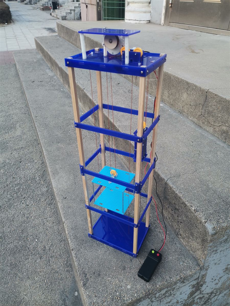 4 層エレベーターモデル子供の科学おもちゃ面白いテクノロジー物理パズルキット知育玩具子供のための学習おもちゃ