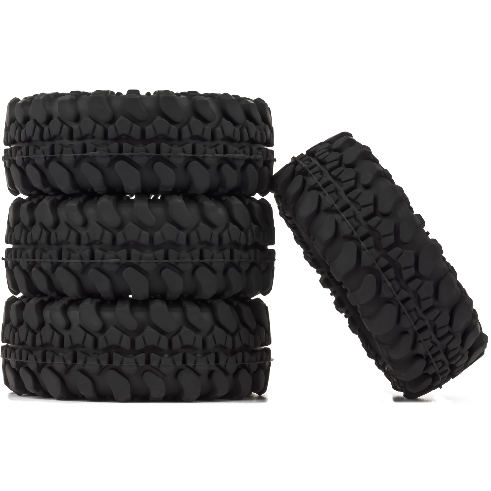 4PCS 1.0" Beadlock Wheel Rims & Tires for 1/24 RC Crawler Car Axial SCX24 AXI90081 AXI00001 AXI00002 Upgrade Parts