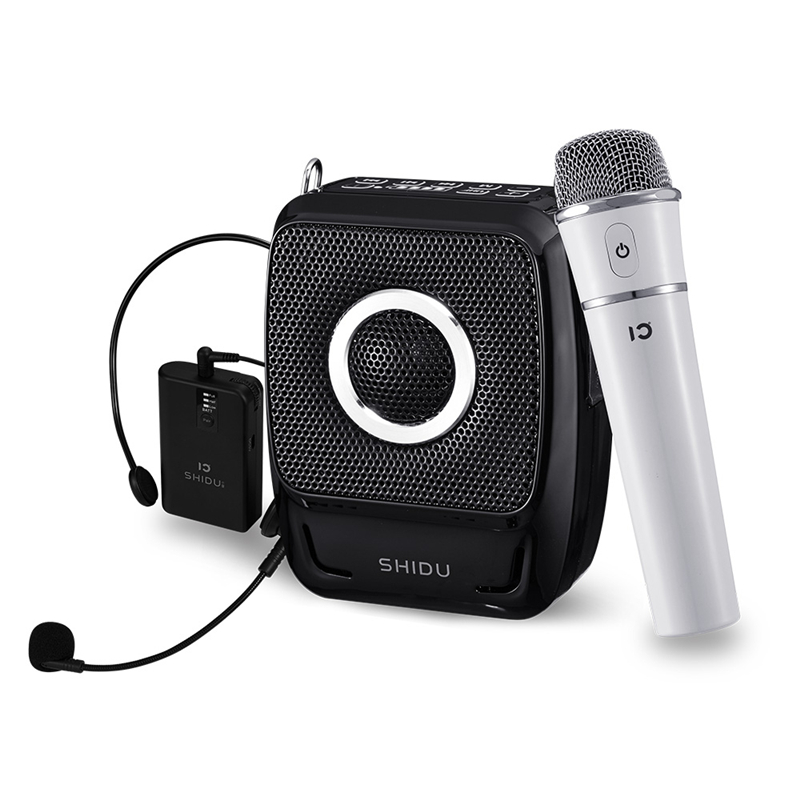 SHIDU S92 25 ワット音声アンプポータブルミニオーディオ防水 Bluetooth スピーカー教師用ハンドヘルドワイヤレスマイク付き