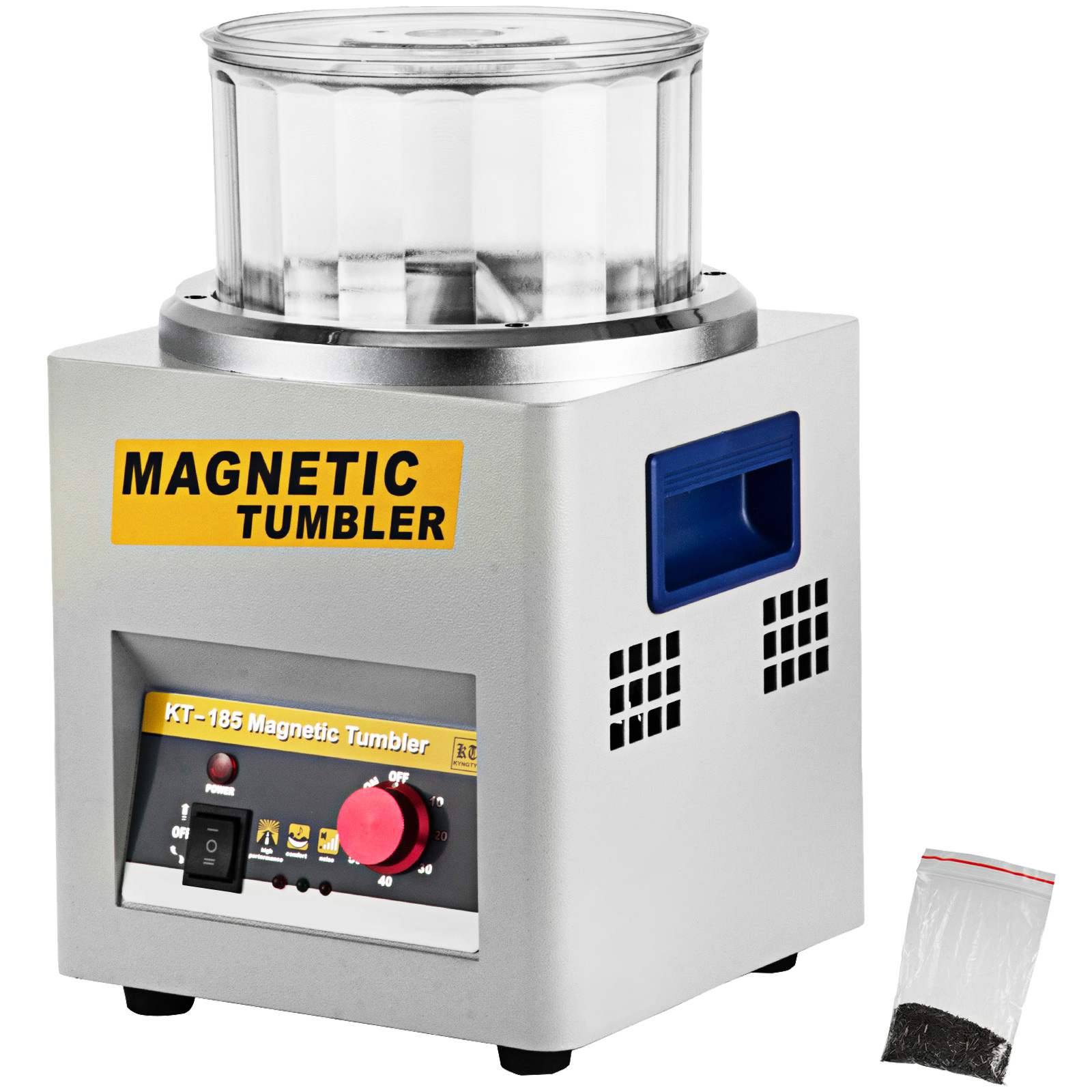 SucceBuy KT-185 磁気タンブラージュエリーポリッシャーミニメタルフィニッシャー仕上げ機 110V/220V ゴールド精密部品ポリッシャー