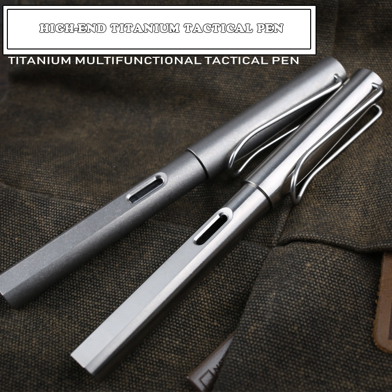 ポータブル金属 2-IN-1 チタン TC4 戦術万年筆自己防衛ビジネスライティングペン屋外 EDC ツール誕生日ギフト