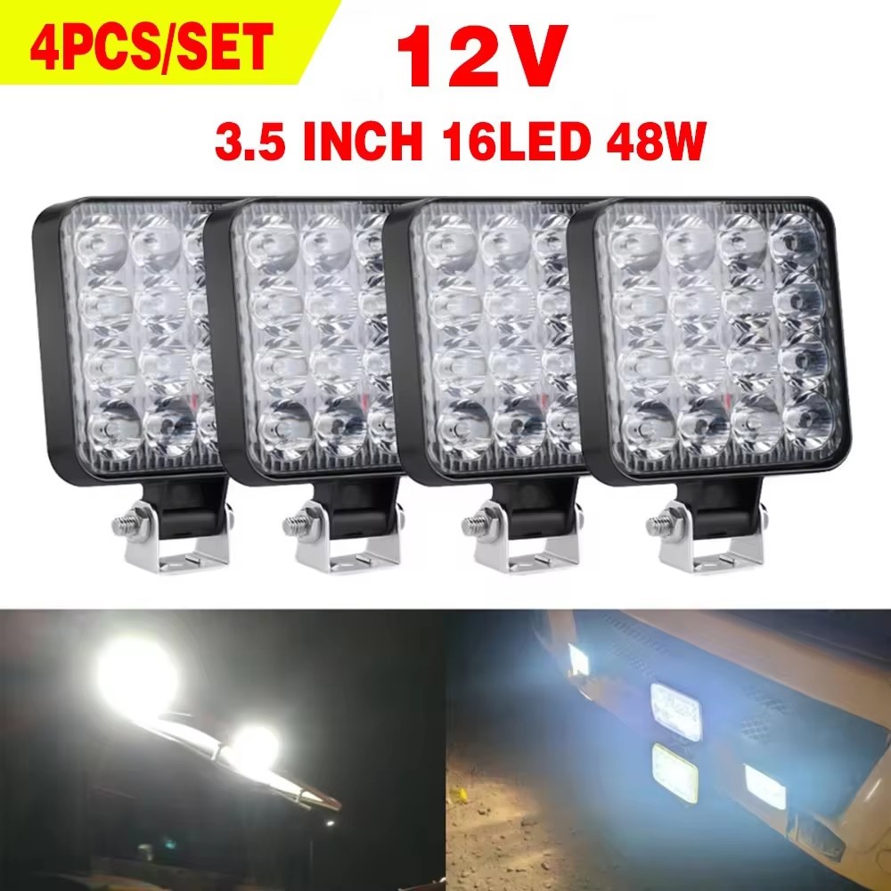 4 個 12V LED ライトバーミニ LED ワークライトオフロードスポットライトジープトラック 4X4 車 SUV ATV Barra LED ヘッドライト用