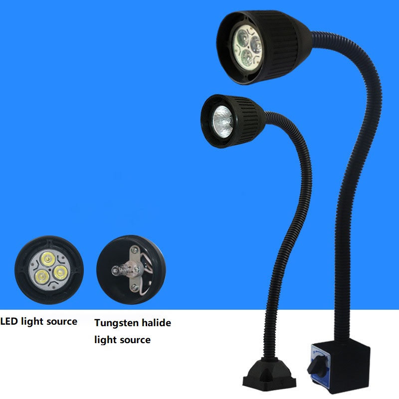 LED ワークショップ作業ランプ 3/5 ワット 110-220V L50CM グースネック磁気ベース LED ワークランプワークベンチ旋盤ボール盤用