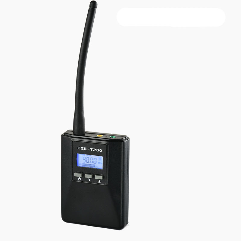 ポータブル FM トランスミッター 0.2 ワットワイヤレスラジオ放送 CZE-T200 200mW スタジオ会議、観光ガイド、教会祈祷会用