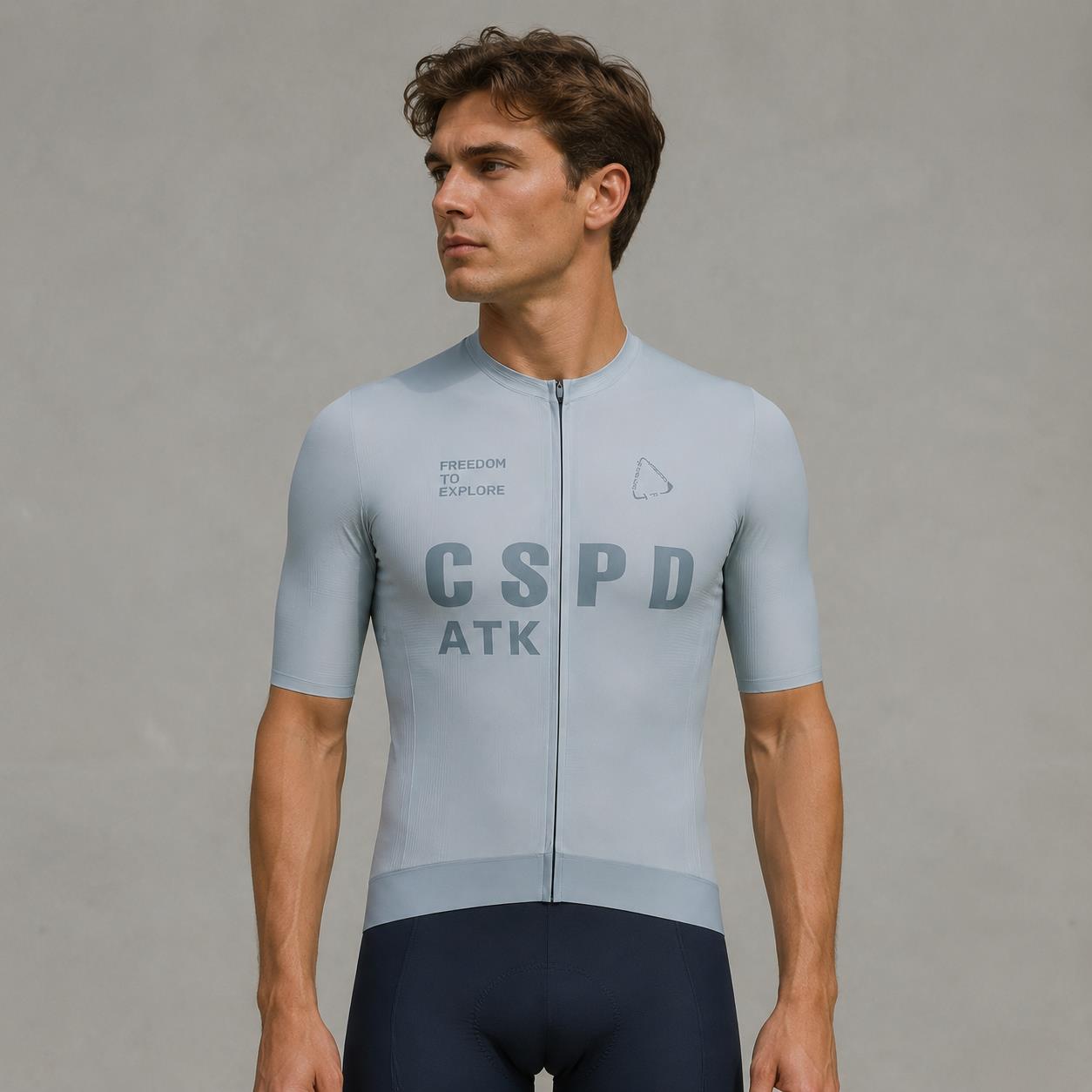 CSPD ATK メンズ自転車シャツ夏高品質ボトム弾性バンドサイクリングトッププロチーム痩身自転車スポーツシャツ