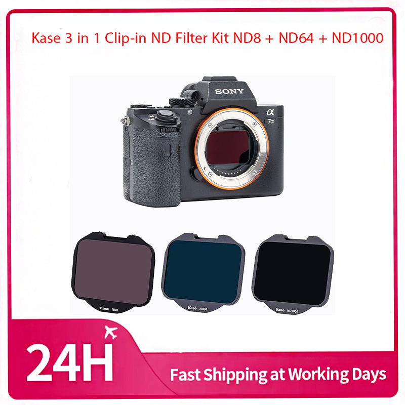 Kase 3 in 1 クリップイン ND フィルターキット ND8 ND64 ND1000 減光フィルター Sony E マウントフルフレームカメラ用