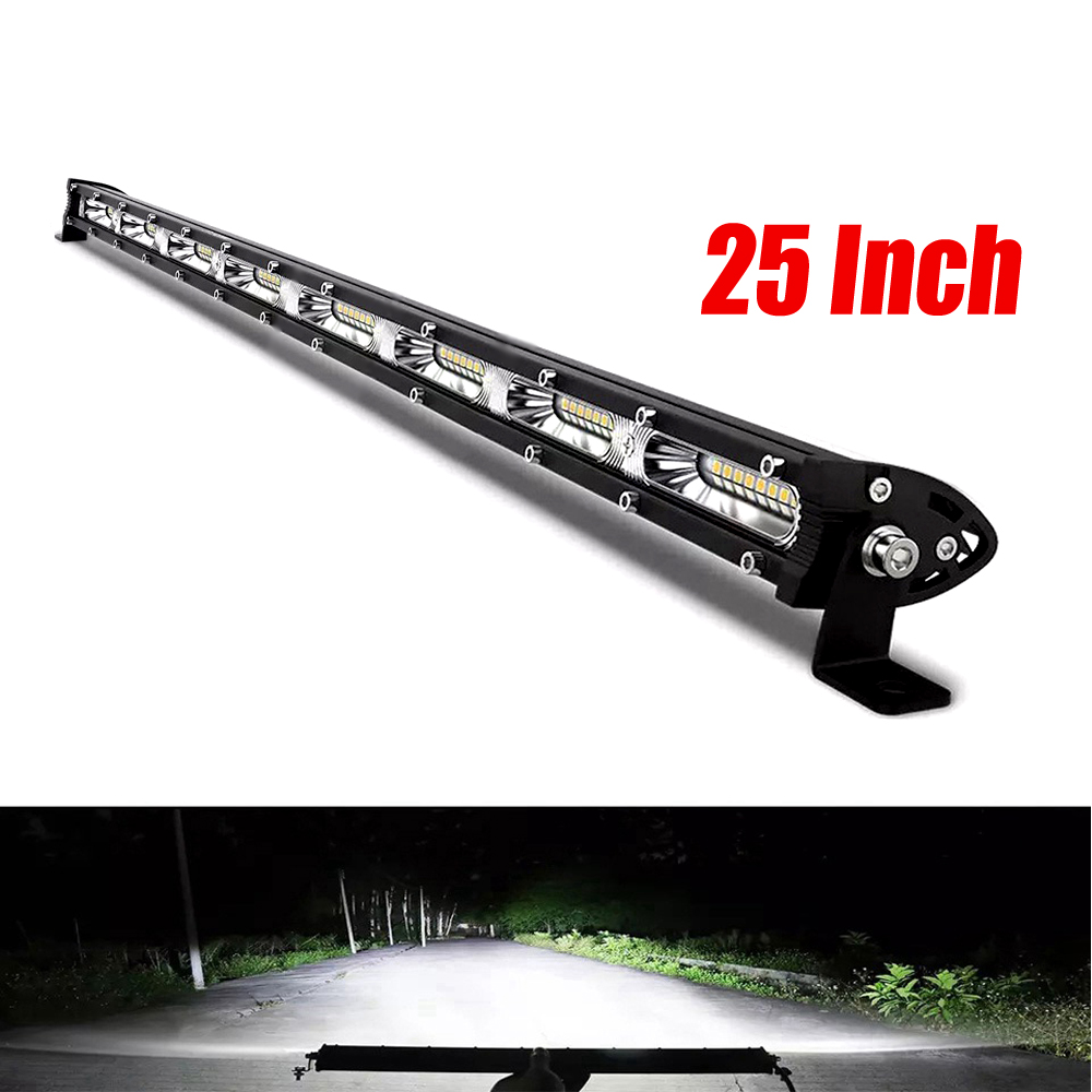 25 インチスリム LED ライトバー 6000 k スポットフラッドコムビーム 12 V 24 V 自動作業ライト 80 LED トラック 4X4 ATV Suv オフロード