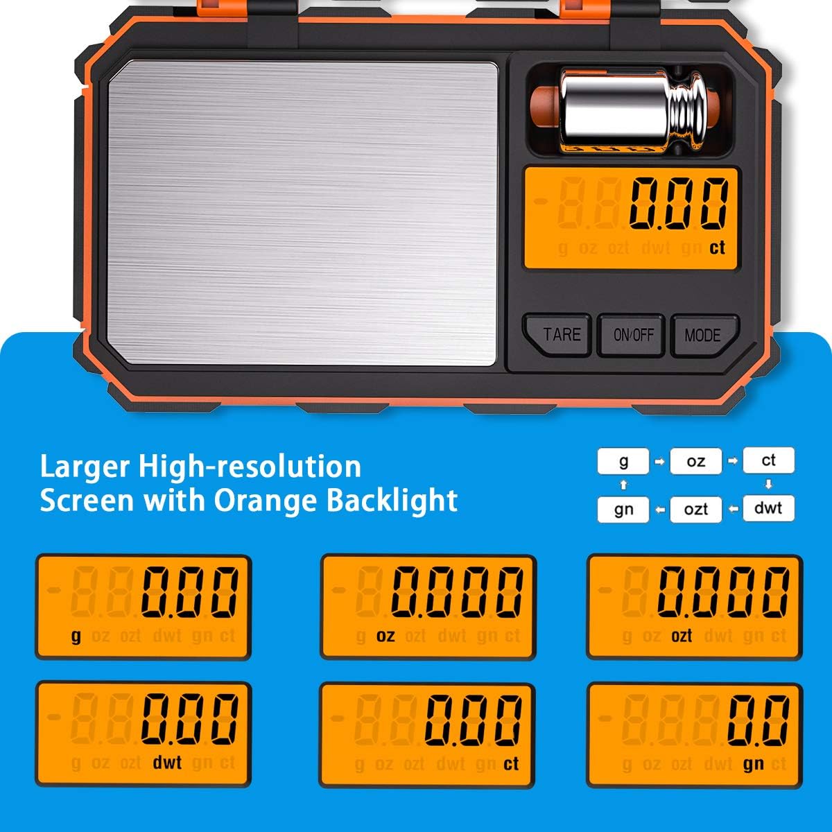 新しいデジタルポケットスケール 200g x 0.01g、LCD ディスプレイ付き 6 単位変換ミニスケール、食品、ジュエリー、医薬品用の風袋機能