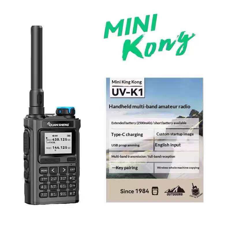 Quansheng UV-K1 ミニコングトランシーバー UV K1 ポータブルワイヤレスセットトランシーバーポータブルハム通信ラジオ AM FM NOAA