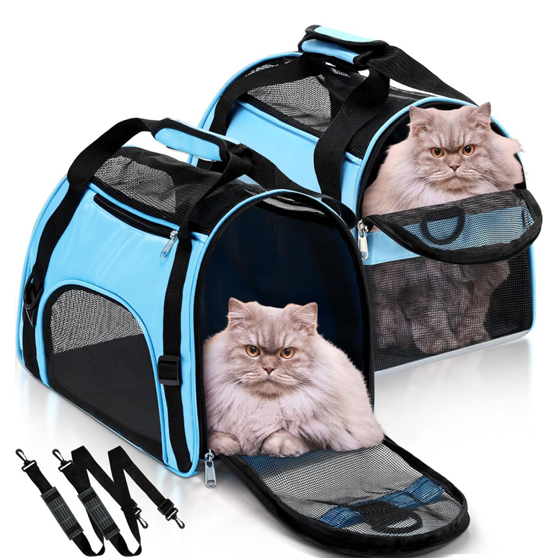 猫バッグポータブル犬キャリーバッグメッシュ通気性折りたたみ猫キャリアバッグ旅行通気性輸送ハンドバッグ