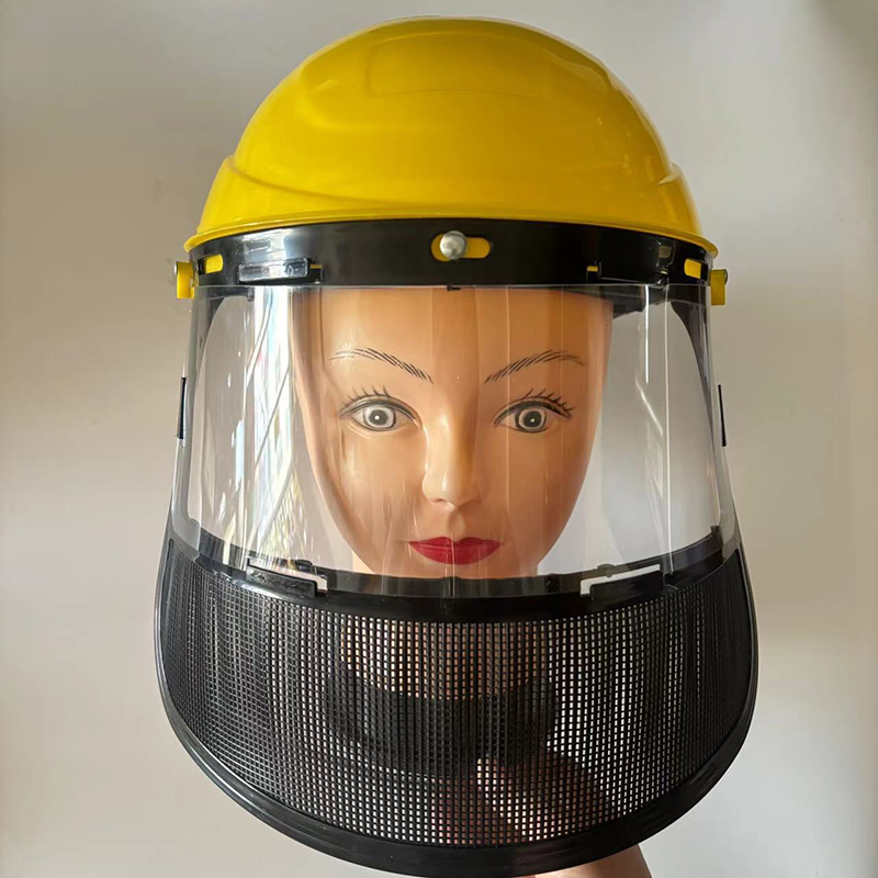 PVC ガーデングラストリマー雑草ワッカー安全ヘルメット帽子フルフェイスメッシュマスク付きログ刈払機森林保護