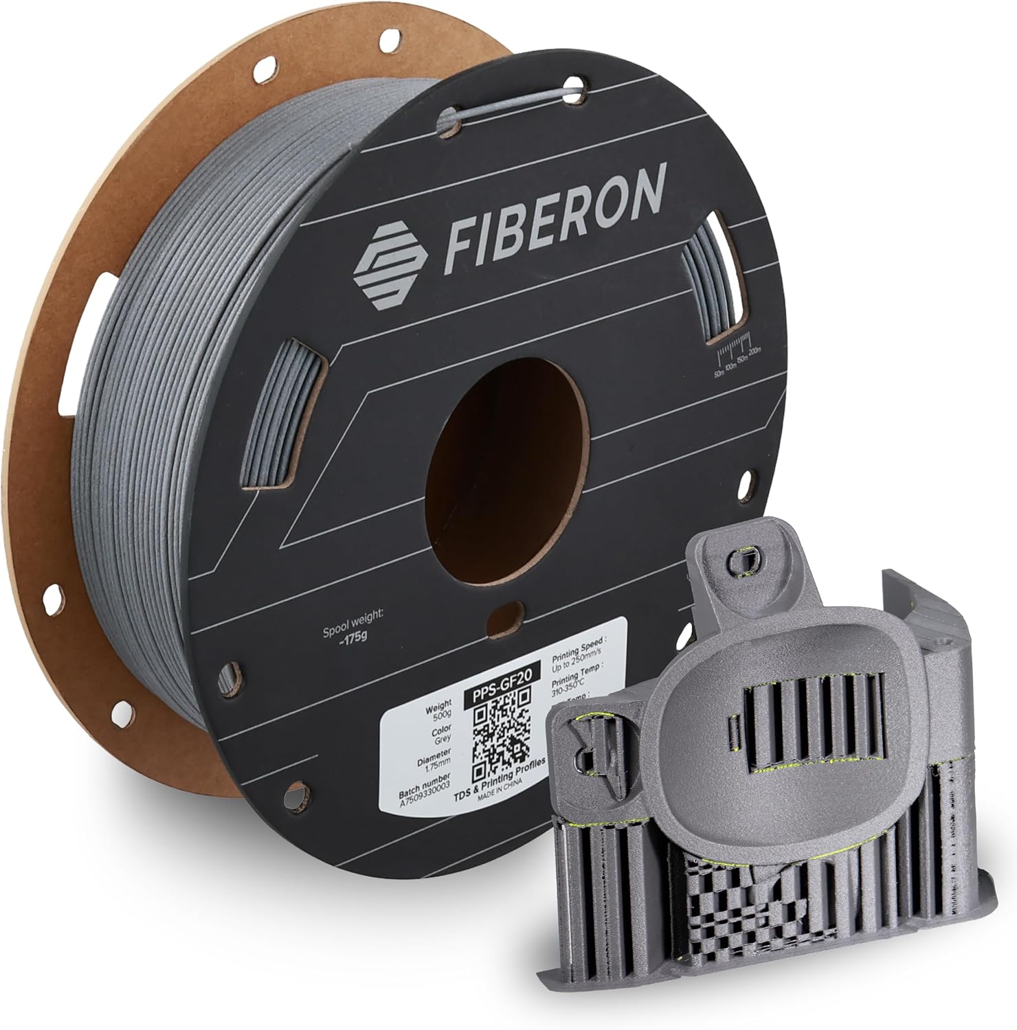 Polymaker Fiberon PPS-GF20 フィラメント 1.75 ミリメートル 0.5 キロ 20% ガラス繊維高温耐性エンジニアリング 3D プリンタ材料