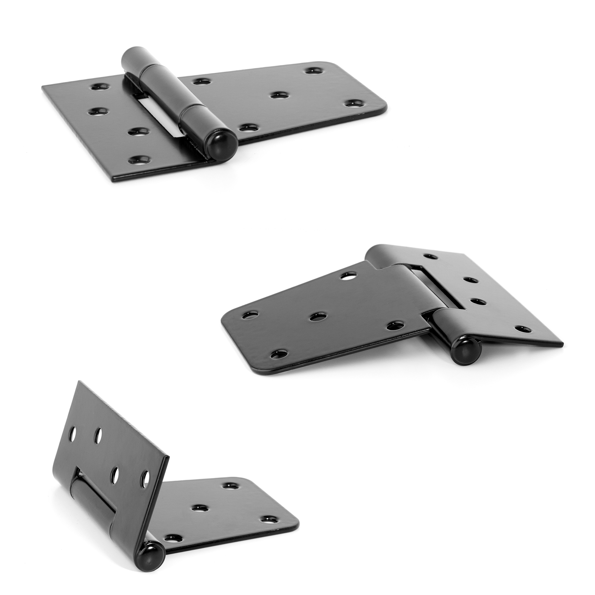 2PCS 4.5Inch Black Metal Outdoor Large Hinges Heavy Duty Iron Wooden Doors Hinges for Exterior Garden Barn Shed Fence Gate