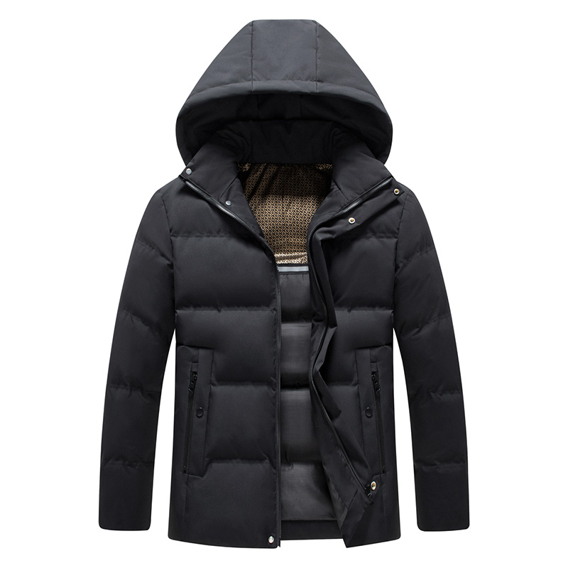 Winter Waterproof Outwear Warm Fleece Hooded Casual Parka Business Male Cotton Jacket Thicken Down Outdoor Windproof Coats